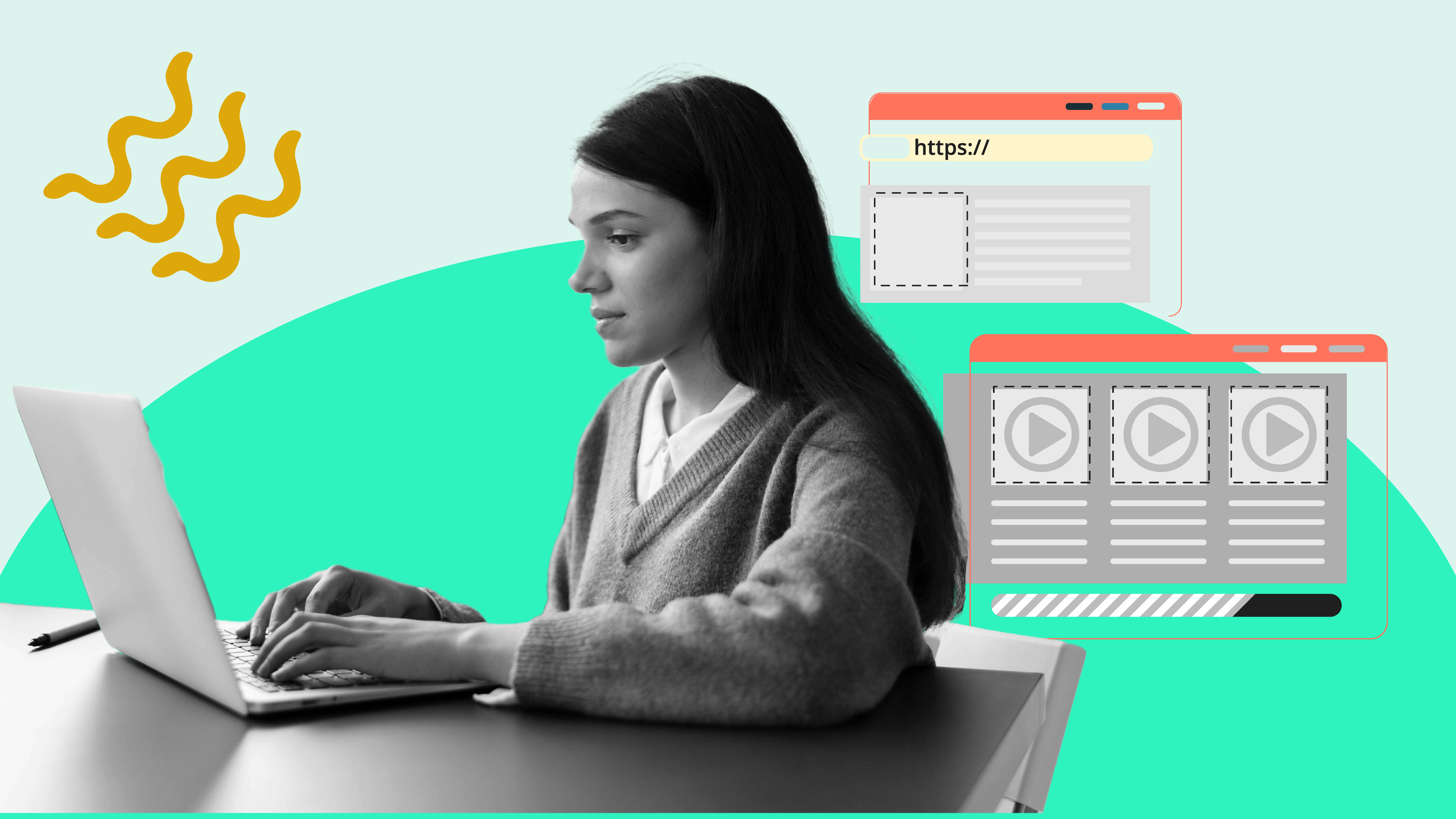 A woman designs websites as a side hustle from her laptop
